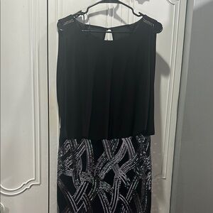 Elegant Black and Silver Women's Dress, little use
